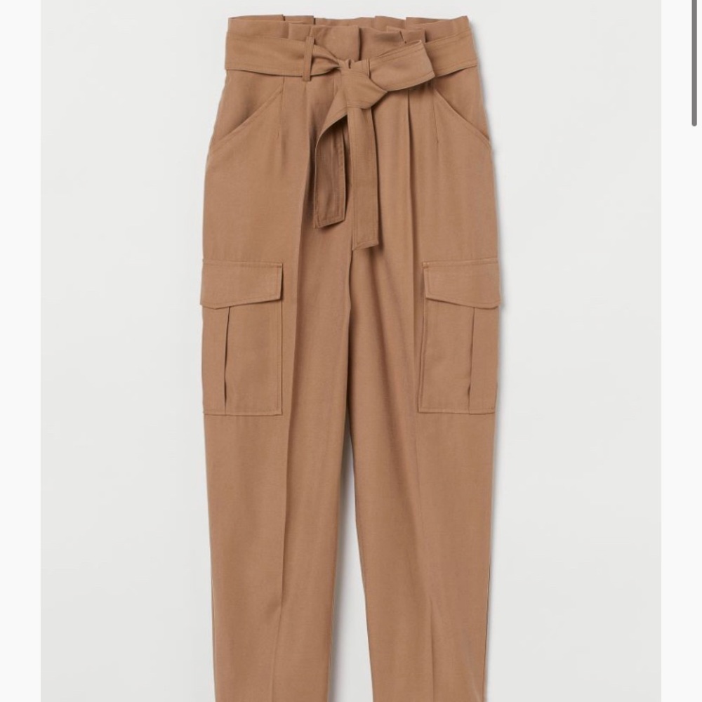 High Waisted Paper Bag Trousers